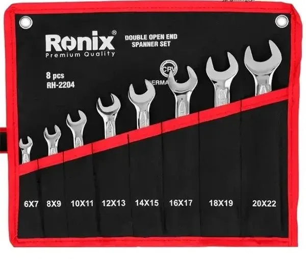 ست آچار دو سر تخت رونیکس مجموعه ۸ عددی مدل RH-2204